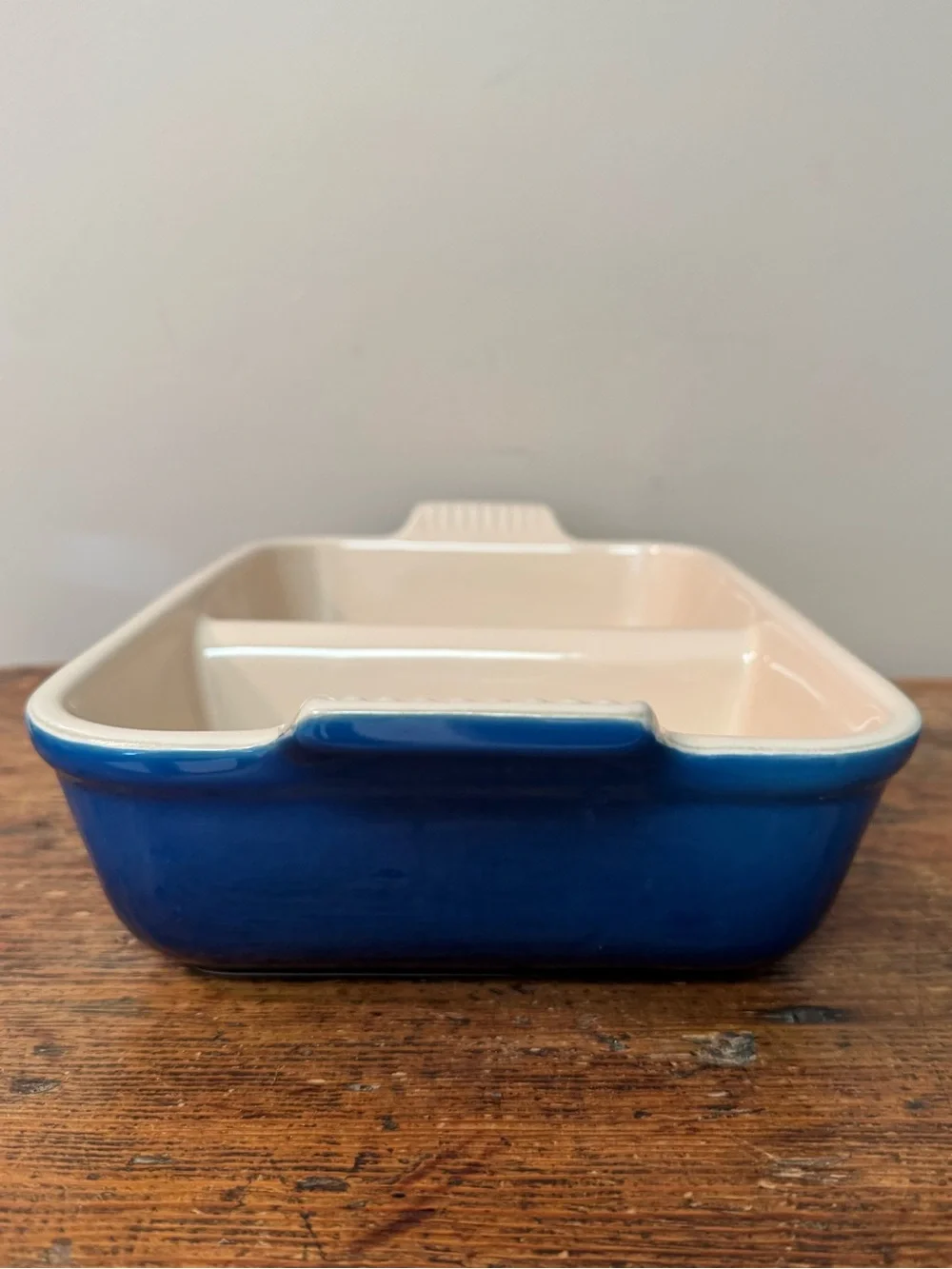 RARE! Le Creuset Heritage Divided Stoneware Baking Dish – Marseille Blue